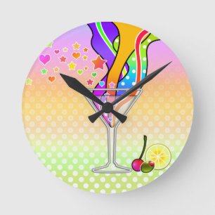 POP-ART-STIL DER SECHZIGER JAHRE MARTINI RUNDE WANDUHR