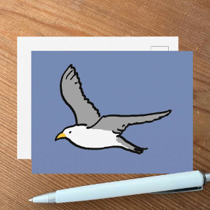 Pop-Art Stil fliegende Möwe Postkarte