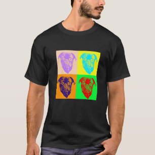 Pop-Art-Stil Süßer Mops-Hund wischt Hund für Fraue T-Shirt