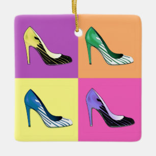 Pop Art Stiletto Pumps / Schuhe / High Heels Keramikornament