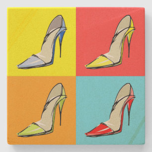 Pop Art Stilettos Stone Untersetzer, Mode Thema Steinuntersetzer