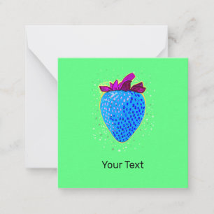 Pop Art Strawberry Blue Mitteilungskarte