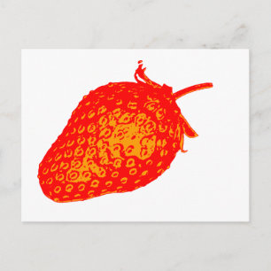 Pop Art Strawberry Postkarte