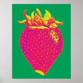 Pop Art Strawberry Print Poster