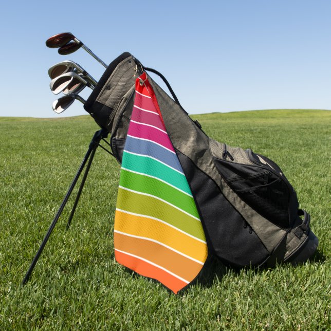 Pop Art Stripes Golfhandtuch (Gras)
