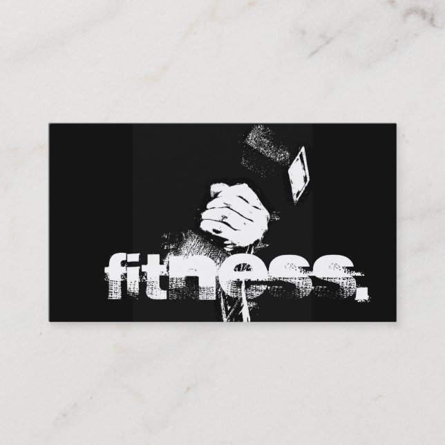 Pop Art Style Personal Trainer Black Business Card Visitenkarte (Vorderseite)