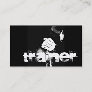 Pop Art Style Personal Trainer Black Business Card Visitenkarte