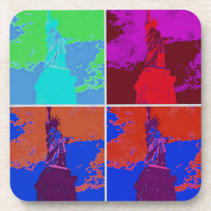 Pop Art Style Statue of Liberty Getränkeuntersetzer