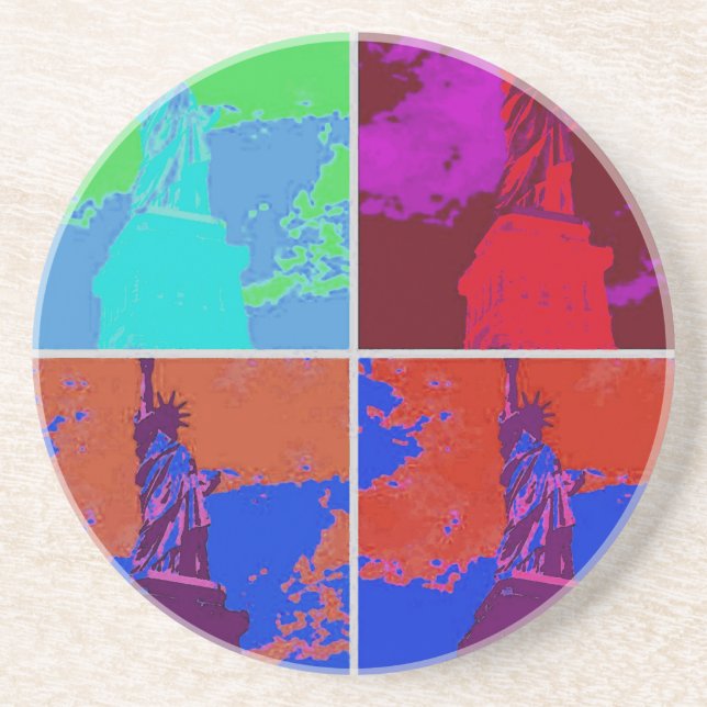 Pop Art Style Statue of Liberty Getränkeuntersetzer (Vorne)