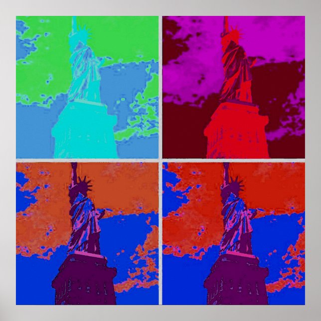 Pop Art Style Statue of Liberty Poster (Vorne)