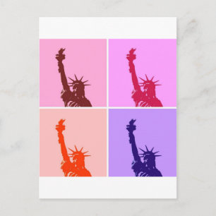 Pop Art Style Statue of Liberty Postkarte