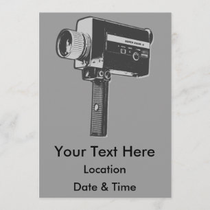 Pop Art Super 8 Filmkamera Einladung
