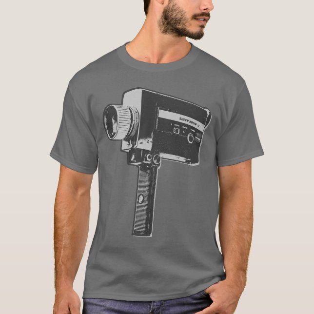 Pop Art Super 8 Filmkamera T-Shirt (Vorderseite)