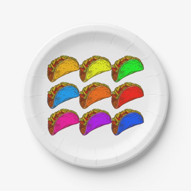 Pop Art Taco Pappteller (Vorderseite)