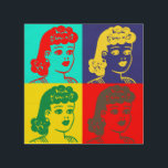 "Pop Art Tante Fritzi" Holzdruck<br><div class="desc">Wir adaptierten Tante Fritzi und gaben ihr einen Retro-Pop-Art-Look. Fügen Sie Ihrem Dekor mit diesem einzigartigen Bild einen Pop Farbe hinzu!</div>