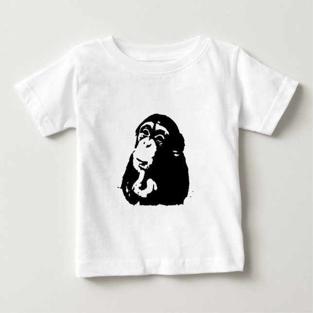 Pop Art Thinking Chimpanzee Baby T-shirt (Vorderseite)