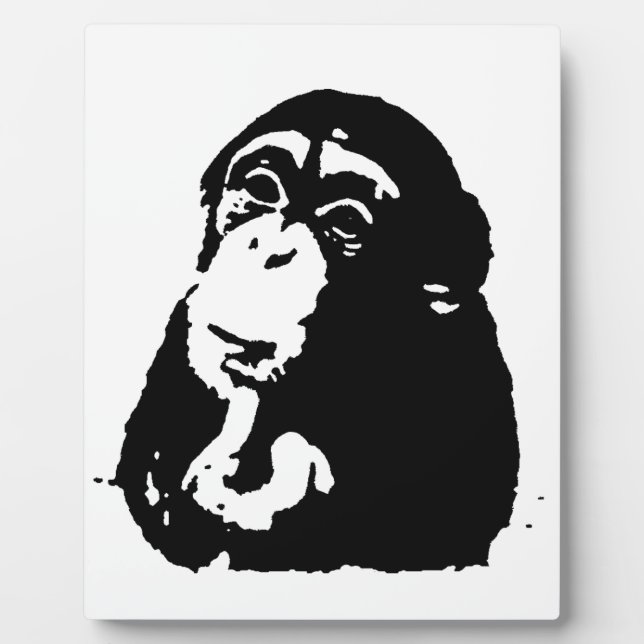Pop Art Thinking Chimpanzee Fotoplatte (Vorderseite)