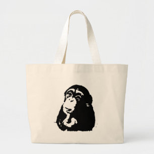 Pop Art Thinking Chimpanzee Jumbo Stoffbeutel