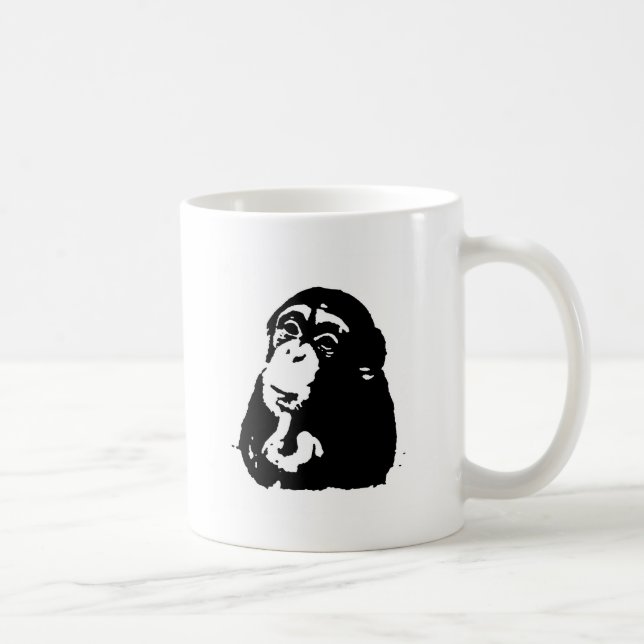 Pop Art Thinking Chimpanzee Kaffeetasse (Rechts)