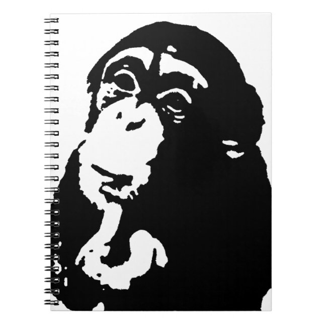 Pop Art Thinking Chimpanzee Notizblock (Vorderseite)