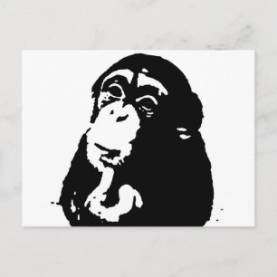 Pop Art Thinking Chimpanzee Postkarte