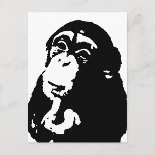 Pop Art Thinking Chimpanzee Postkarte