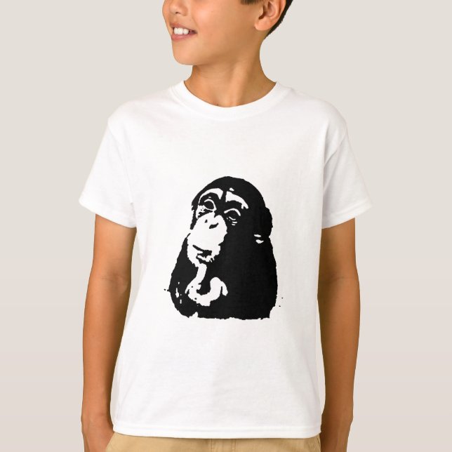 Pop Art Thinking Chimpanzee T-Shirt (Vorderseite)
