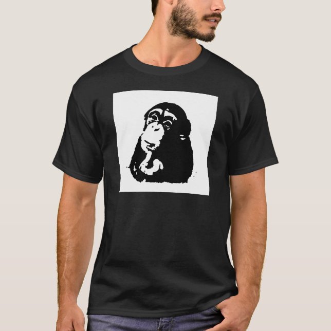 Pop Art Thinking Chimpanzee T-Shirt (Vorderseite)