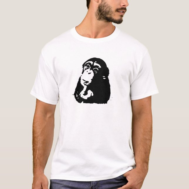Pop Art Thinking Chimpanzee T-Shirt (Vorderseite)