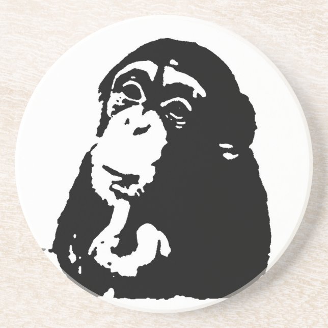 Pop Art Thinking Chimpanzee Untersetzer (Vorne)