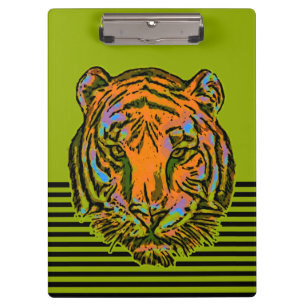 Pop Art TIGER HEAD + Ihr Backgr. Ideen Klemmbrett