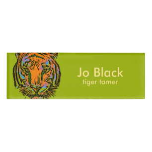 Pop Art TIGER HEAD + Ihr Backgr. Ideen Namenschild