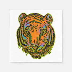 Pop Art TIGER HEAD + Ihr Backgr. Ideen Serviette