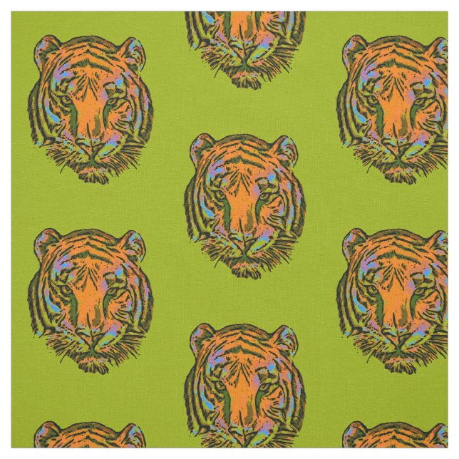 Pop Art TIGER HEAD + Ihr Backgr. Ideen Stoff (Muster)
