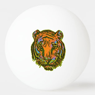Pop Art TIGER HEAD + Ihr Backgr. Ideen Tischtennisball