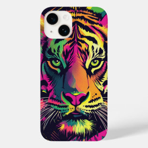 Pop Art Tiger Illustration mit Neon Colors Case-Mate iPhone 14 Hülle