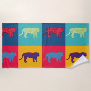 Pop Art Tigers Strandtuch