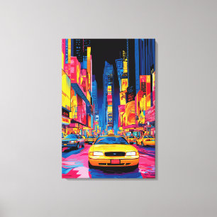 Pop Art Times Square mit ikonischen Yellow Taxis Leinwanddruck