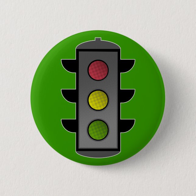 Pop Art Traffic Light Button (Vorderseite)