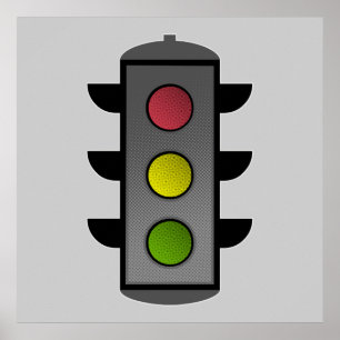 Pop Art Traffic Light Poster