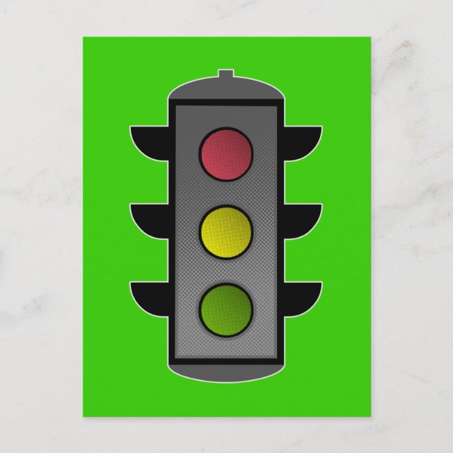 Pop Art Traffic Light Postkarte (Vorderseite)