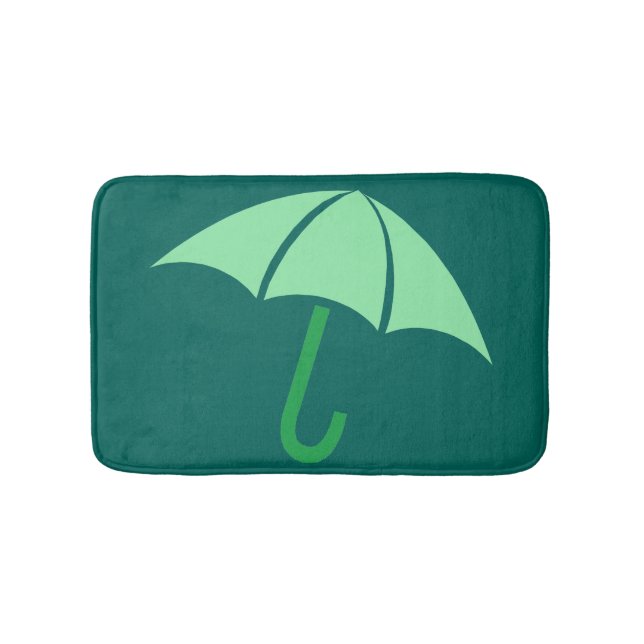 Pop Art Umbrella Green Badematte (Vorderseite)