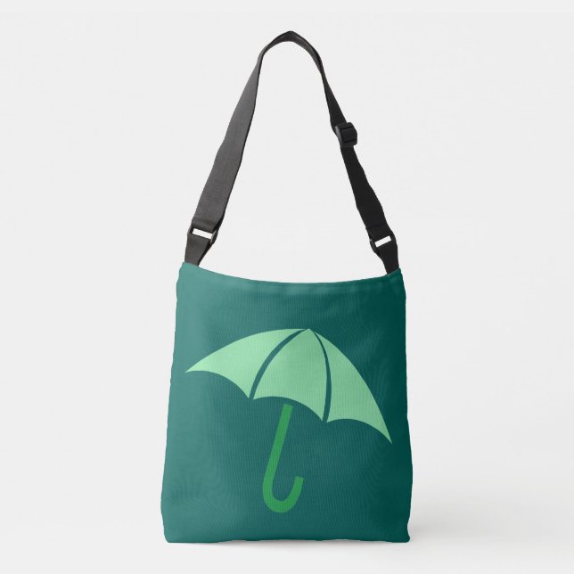 Pop Art Umbrella Green Tragetaschen Mit Langen Trägern (Vorderseite)