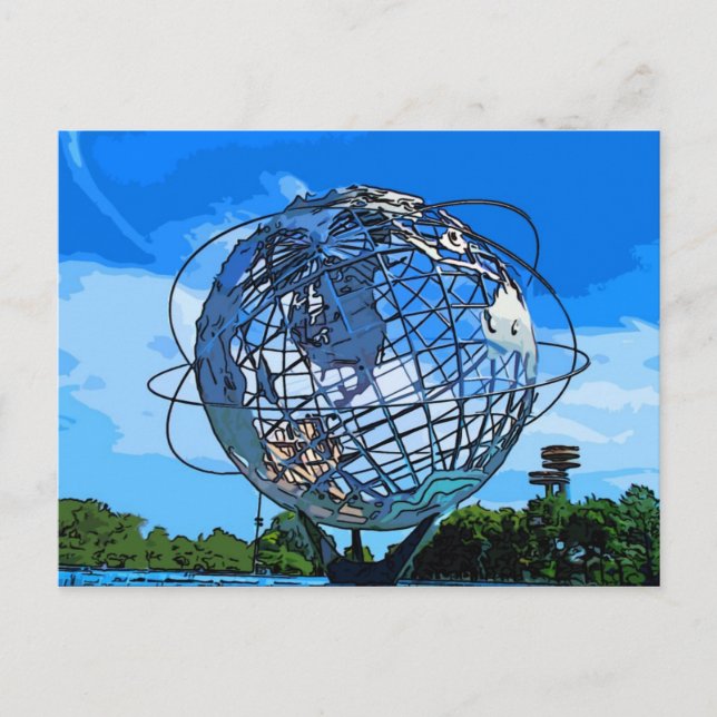 Pop Art Unisphere Postkarte (Vorderseite)