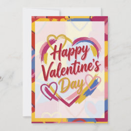 Pop-Art Valentine-Karten mit malerischer Note  Feiertagskarte