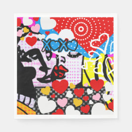 Pop Art Valentine Serviette