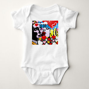 Pop-Art Valentinstag Baby Strampler