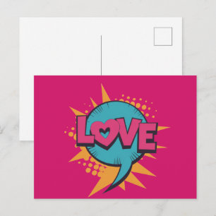 Pop Art Valentinstag Postkarte
