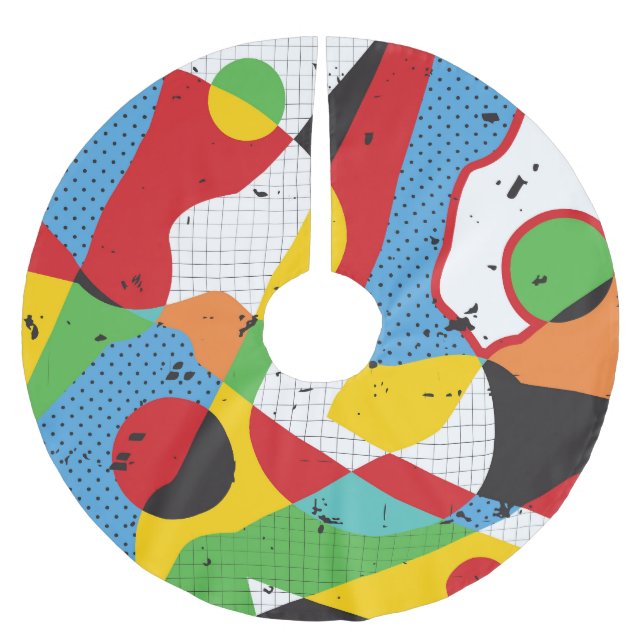 Pop Art, Vibrant Minimalismus. Polyester Weihnachtsbaumdecke (Vorderseite)