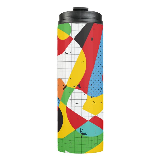 Pop Art, Vibrant Minimalismus. Thermosbecher (Vorderseite)